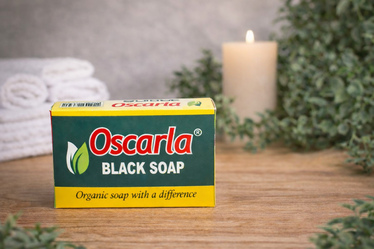 Oscarla Black Soap carton — organic soap with a difference